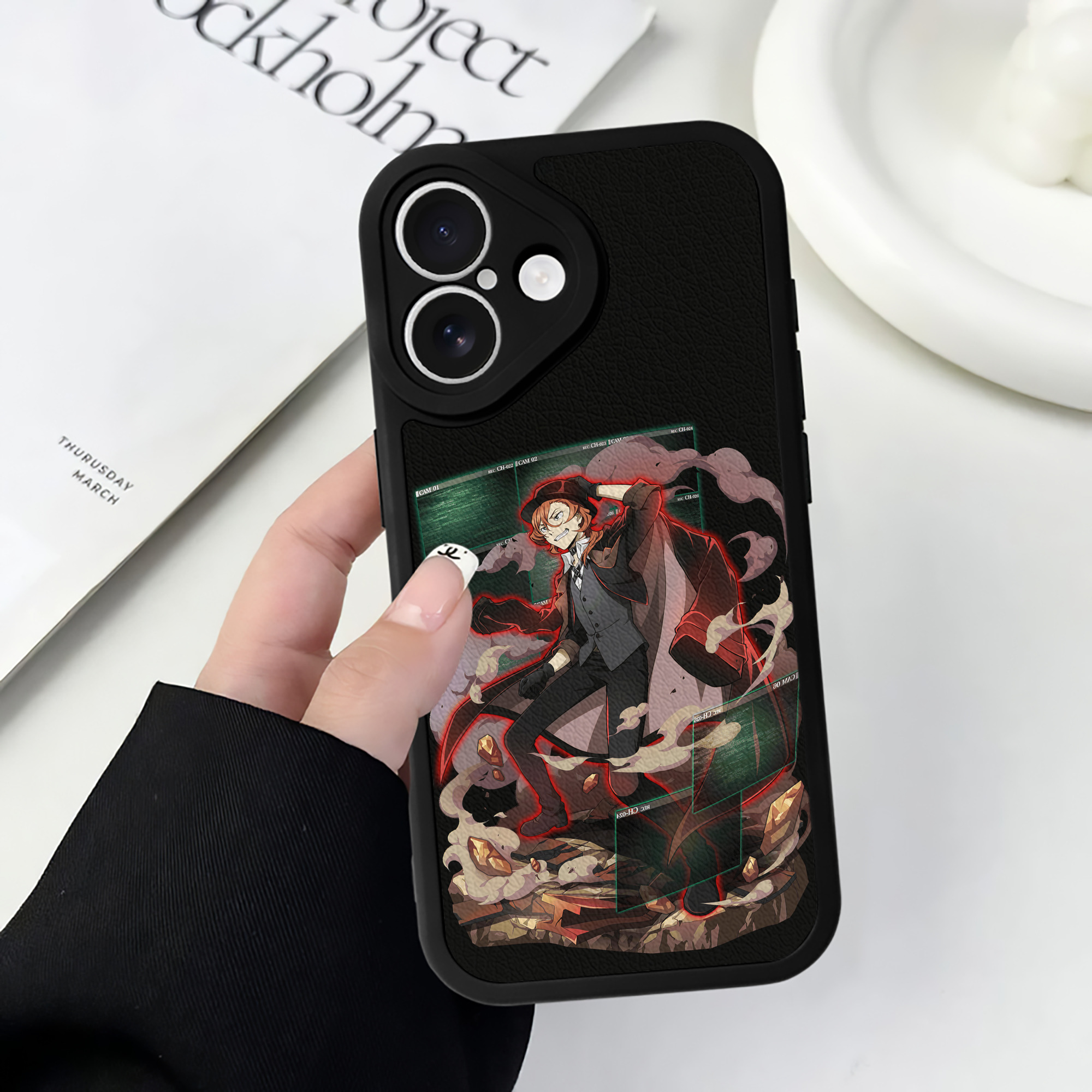 （画像用） 文豪ストレイドッグス Bungo Stray Dogs 【iPhone 16シリーズ対応】シリコンスマホケース（レザー調） 材質：シリコン